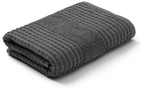 Tmavosivý froté uterák z Bio bavlny 50x100 cm Check – JUNA