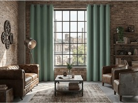 Sivozelený záves OXFORD 140x250 cm Zavesenie: Kovové krúžky