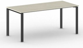 Rokovací kancelársky stôl PRIMO INFINITY, 180x90 cm, čierna podnož, dub prírodný