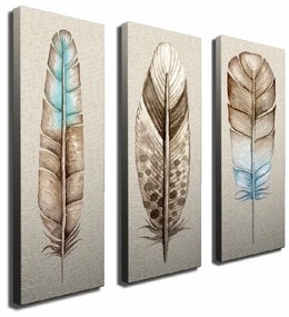 3-dielny obraz na plátne Feathers