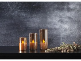 Oranžová LED vosková sviečka v skle Star Trading M-Twinkle, výška 7,5 cm