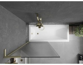 Mexen Next L, 1-krídlová vaňová zástena 80 x 150 cm, 6mm sklo s rebrovým vzorom, zlatý matný profil, 895-080-000-03-09-55