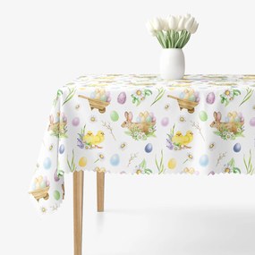 Goldea veľkonočný hranatý teflónový obrus - symboly veľkej noci 80 x 80 cm