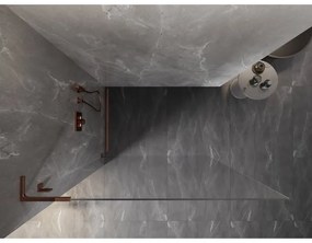 Mexen, Mexen Lunar L sprchová stena ľavá 110 x 200 cm, priehľadná 8 mm, ružové zlato - 830L-110-000-60-00-L