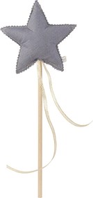 Ľanová kúzelná palička tmavo šedá so zlatom