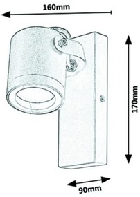 Rabalux - Vonkajšie nástenné bodové svietidlo 1xGU10/35W/230V IP44