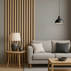 3D Drevené lamely na stenu na filci 255x46cm - DUB LATTE
