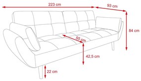 Rozkladacia sofa THALIA - Sivá