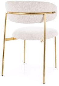 JEDÁLENSKÁ STOLIČKA POLA BÉŽOVÁ + ZLATÉ NOHY