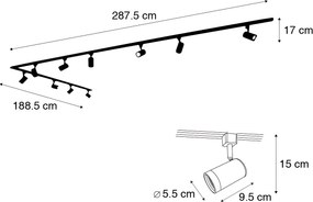 Inteligentný 1-fázový koľajnicový systém s 10 bodovými svetlami biely Vrátane Wifi GU10 - Iconic Jeana