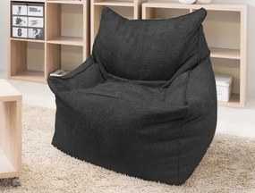 Sedací vak Norvik, čierna štruktúrovaná tkanina%