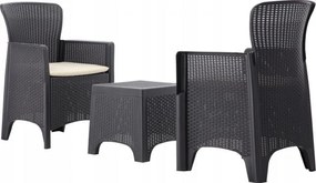 Komplet záhradného nábytku čiernej farby