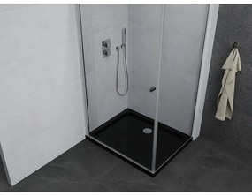 Mexen Pretoria, sprchovací kút 100 (dvere) x 120 (stena) cm, 6mm číre sklo, chrómový profil + čierna sprchová vanička, 852-100-120-01-00-4070