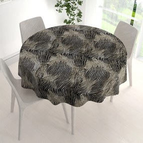 Biante Zamatový okrúhly obrus Tamara TMR-052 Zebrovaný vzor Ø 50 cm