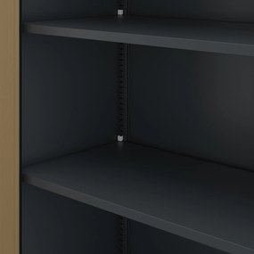 Kovová skriňa s úložným priestorom antracitová/orech, 900x1850x450 mm: TOMASZ Eco Design