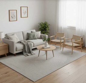 TZ Sivý obdĺžnikový geometrický koberec Strado Polo Path Grey vzor pruhy Rozmer: 120x170 cm