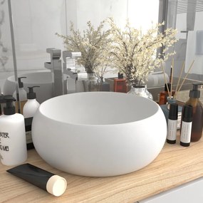 Luxusné umývadlo, okrúhle, matné biele 40x15 cm, keramika