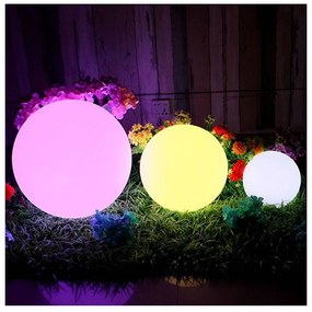 Záhradná guľa SOLAR LAMPA do záhrady ZEMNÁ LED RGB 20cm + diaľkové ovládanie