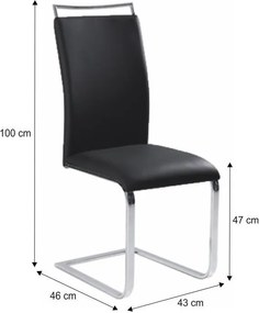 Jedálenská stolička Barna New - čierna / chróm