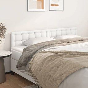 vidaXL Čelá postelí biele 160x5x78/88 cm umelá koža