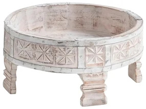 furniture-nabytek.cz - Sada 3 masívnych odkladacích stolíkov Chakki z mangového dreva, biela