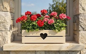 AMADEA Drevený obal s hrantíkom so srdcom, 52x21,5x17cm Český výrobok