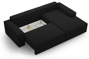 Čierna rozkladacia rohová pohovka (pravý roh) Jodie – Micadoni Home