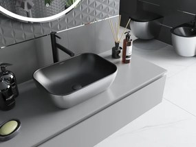 Mexen Rita, umývadlo na dosku 45x32x14 cm, čierna matná-strieborná, 21084574