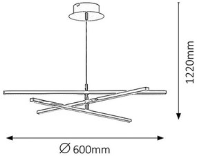 Rabalux LED závesné stropné svietidlo Meredith 1x18W | 1500lm | 4000K - chróm