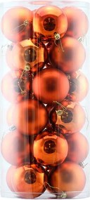 DECOLED Sada vianočných ozdôb medené plastové gule 8 cm, 12× lesklé, 12× matné, balenie 24 ks