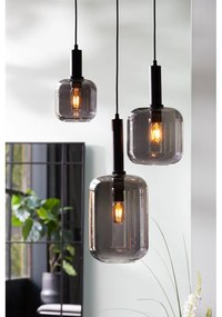 Sivé stropné svietidlo so skleneným tienidlom ø 21 cm Lekar - Light &amp; Living