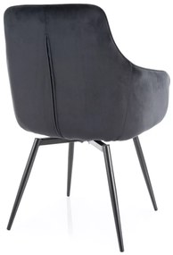 Jedálenská stolička MARLO VELVET čierna
