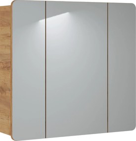 Comad Zrkadlová skrinka bez osvetlenia Aruba White 80 dub zlatý craft