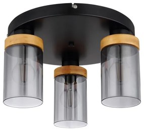 Globo 15557-3D - Prisadený luster FINCA 3xE27/40W/230V kov/drevo