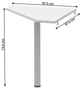 Kondela Rohový stolík, JOHAN 2 NEW 06, biela-kov