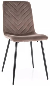 Sametová jídelní židle Daren cappuccino/černá