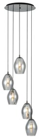 Eglo 39567 - Luster na lanku ESTANYS 5xE27/60W/230V dymová