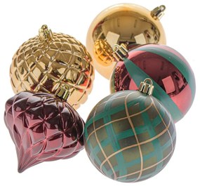 Sada vianočných ozdôb London mix, 6 ks, 8 cm, plast