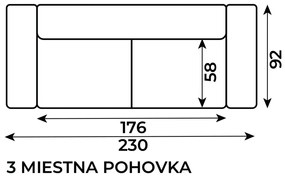 PROXIMA.store - 3-sedačková pohovka LORENA SKUPINA LÁTOK: Skupina 5