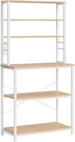 Kuchynský regál Vasagle CUSTOM biely/hnedý