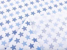 Biante Detský bavlnený záves Sandra SA-266 Modré hviezdičky na bielom 130x250 cm