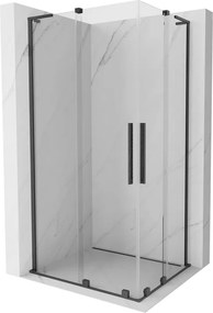 Mexen Velar L Duo, sprchový kút s posuvnými dverami 100 x 90 cm, 8mm číre sklo, grafit brúsený, 871-100-090-02-03-66