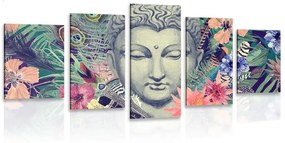 5-dielny obraz Budha na exotickom pozadí - 100x50