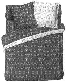 Biela/tmavosivá bavlnená obliečka na perinu na dvojlôžko/predĺžená 240x220 cm Aristide – douceur d'intérieur