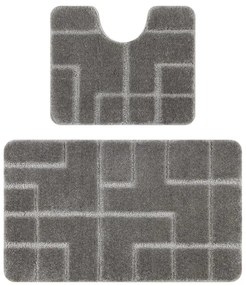 Sada kúpeľňových koberčekov SUPREME LINES línie, sivá