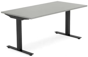 Kancelársky stôl MODULUS, T-rám, 1600x800 mm, čierna, svetlošedá