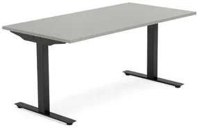 Kancelársky stôl MODULUS, T-rám, 1600x800 mm, čierna, svetlošedá