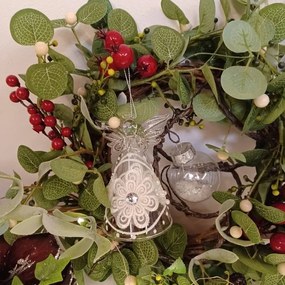 DECOLED Sklenený anjel, 7 x 11 cm