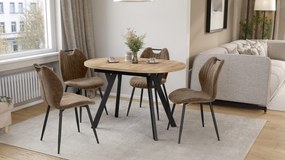 Mazzoni ALMO Dub Craft zlatý / čierne nohy - OVÁLNY ROZKLADACÍ STÔL 140-240 cm PRE 10-12 OSÔB