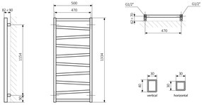 Sapho, ZIG vykurovacie teleso 500x1334 mm, 490 W, antracit, ZG513A